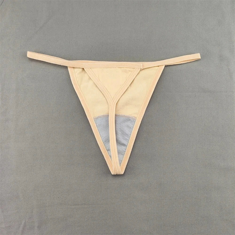 3 PCS Candy Color Cotton T-back Thong Women Pack Low Waist Thin Belt Ladies G-string Underwear Sports Sexy T-Pants
