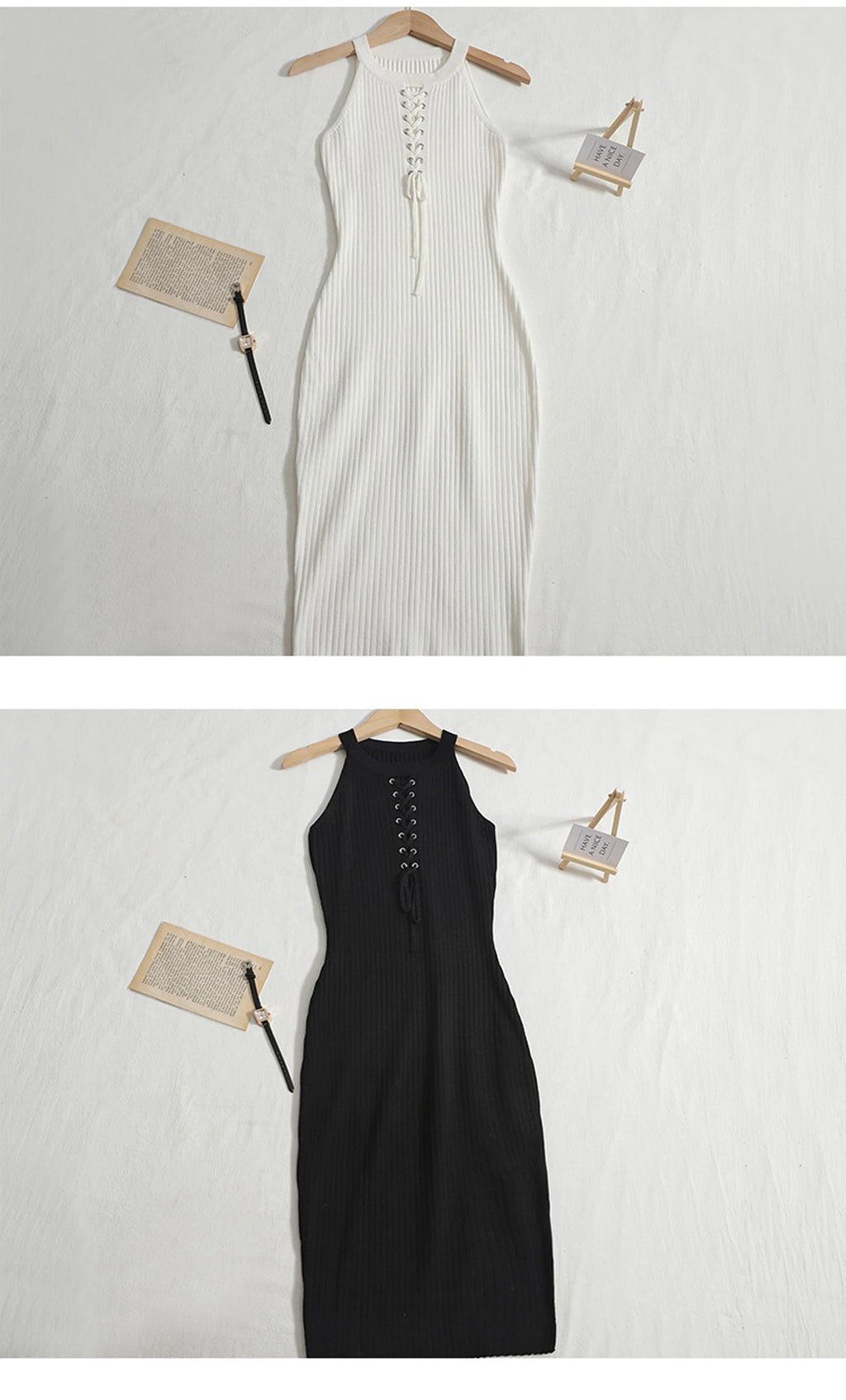 YuooMuoo Chic Fashion 2026 Summer Sleeveless Mini Dress Women O-neck Bandage Slim Knitted Bodycon Dress Streetwear Lady Outfits
