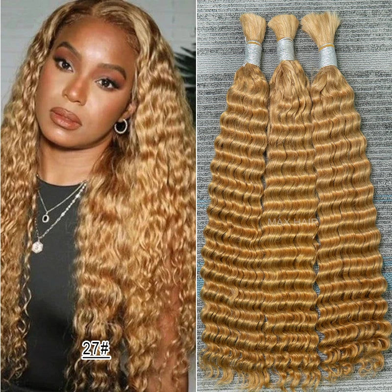 Ginger Virgin Human Hair Bulk For Braiding Extenciones De Cabello Natural Humano Weaving Unprocessed No Water Wave Culry Bulk