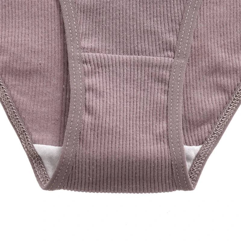 FINETOO 6Pcs Women Cotton Panties M-2XL Striped Underwear Letter Belt Briefs Female Low Waist Lingerie Stretchy Solid Lingerie