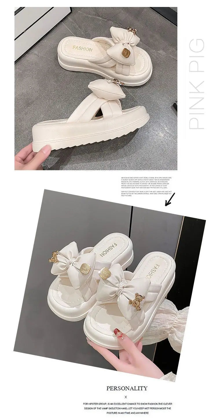 Women Chunky Platform Sandals Casual Anti-slip Slides Summer Wedge Slippers Woman Fashion EVA Outdoor Beach Slippers Flip Flops