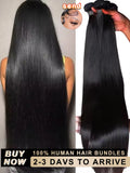 36 38 Inch Straight Bundles Real Human Hair Brazilian Virgin Hair 1 3 4 Pcs Raw Remy Hair Bundles Extensions Natural Black Color