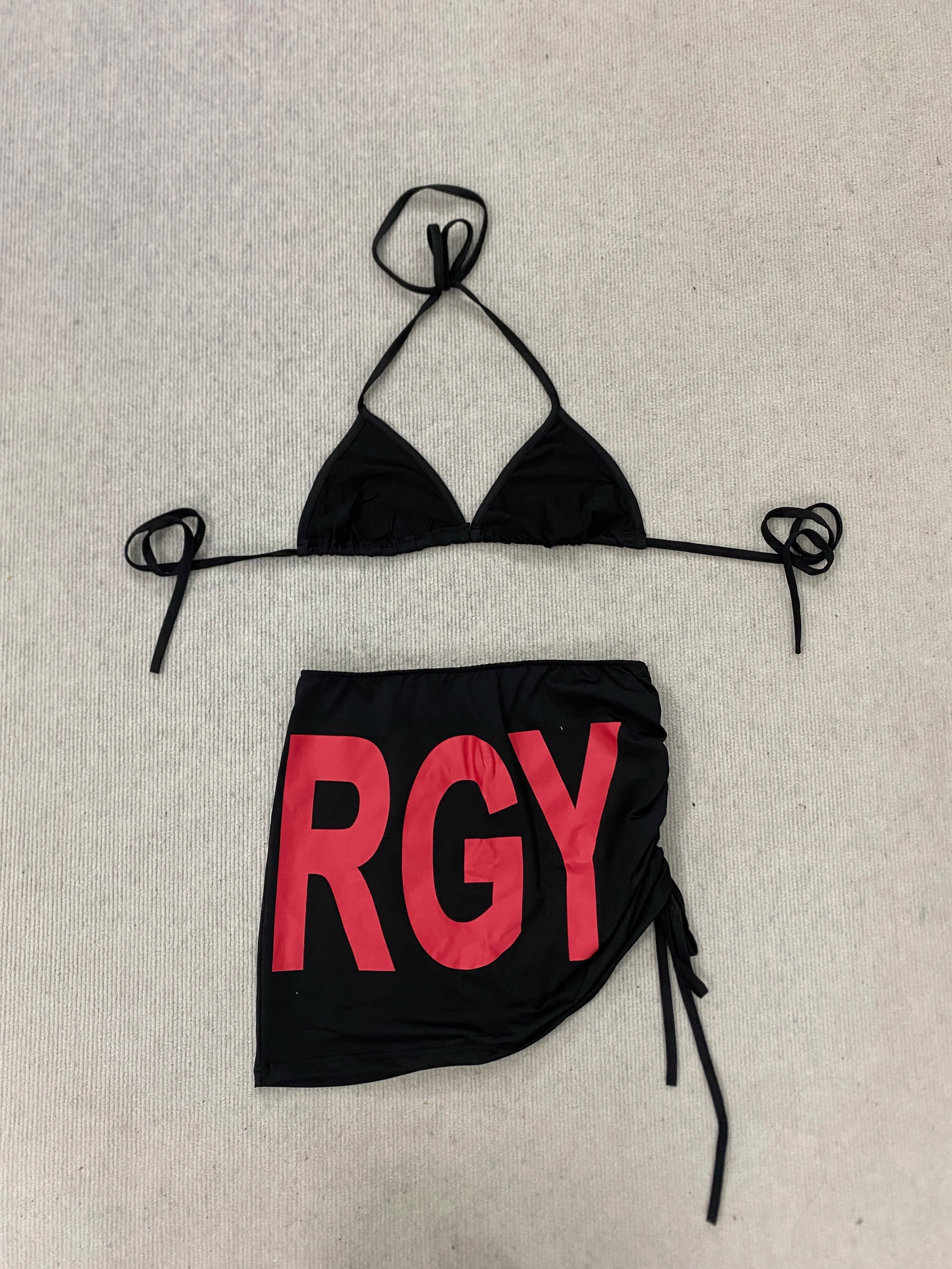 Y2K Sexy letter print Vintage Hot girl mini skirt fashion Retro style Harajuku subculture emo High street Bodycon Bikini sets