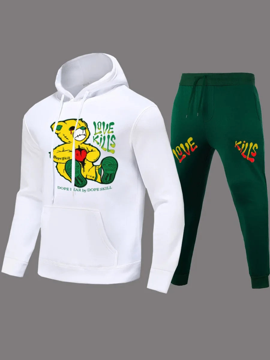 Women's Sets Hoodies Pants Suit 2-Piece Outfits Suit 2025 New Letter Print Aesthetics Sweatshirt and Sweatpants Ladies Tracksuit