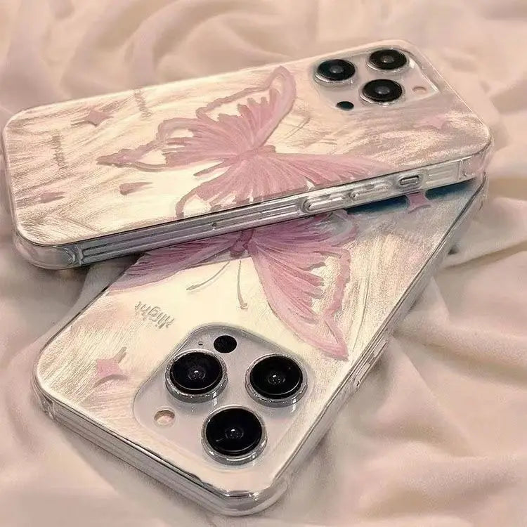 Fashionable Big Gold Butterfly Pattern Phone Case For iPhone 16 14 13 16E 12 11 15 Pro Max SE XR X XS MAX 7 8 Plus Cover