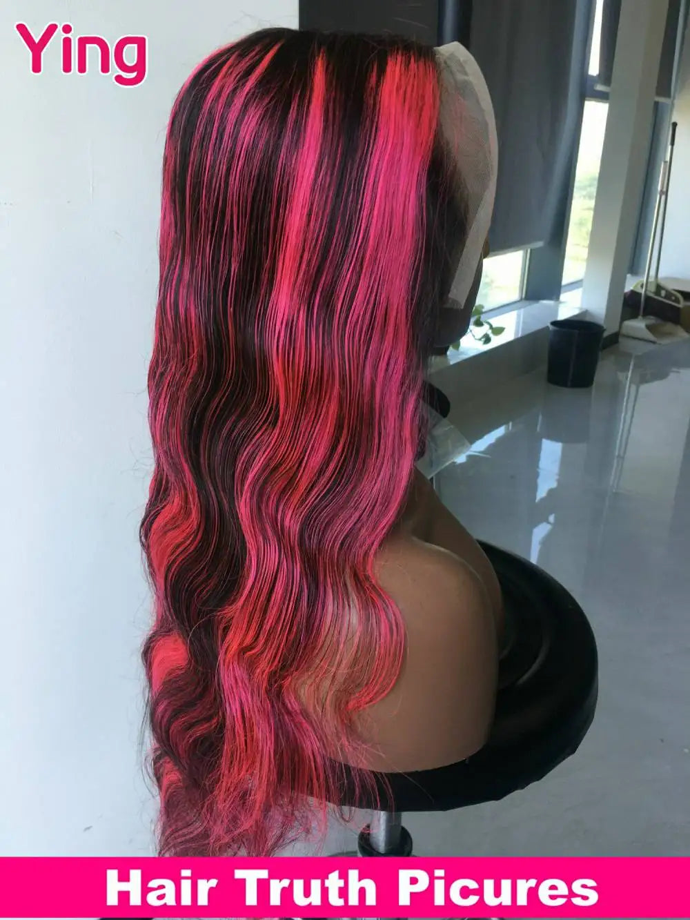 Pink Highlight 13x6 Lace Front Wig Pre Plucked Body Wave Colored Human Hair Wigs Transparent Peruvian Remy Hair For Black Women