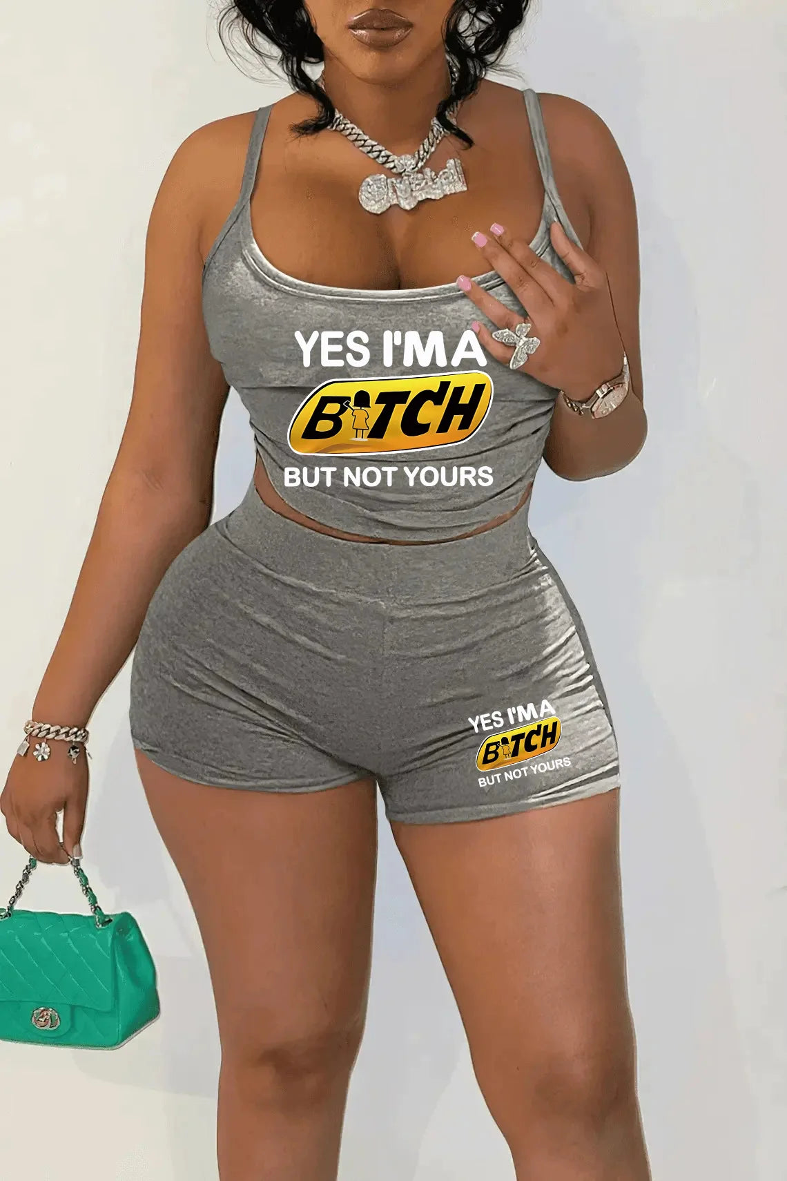 Sexy Spaghetti Strap Crop Tops And Short 2 Piece Sets Woman Outfit 2025 Summer Sexy Sport Casual Two Piece Set Women Short Sets