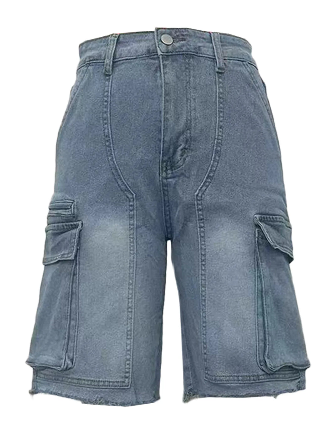 HLJ&GG Y2K Hot Girl Fashion Pattern Print Two Piece Sets Women O Neck Sleeveless Top And Denim Cargo Shorts Outfits Streetwear