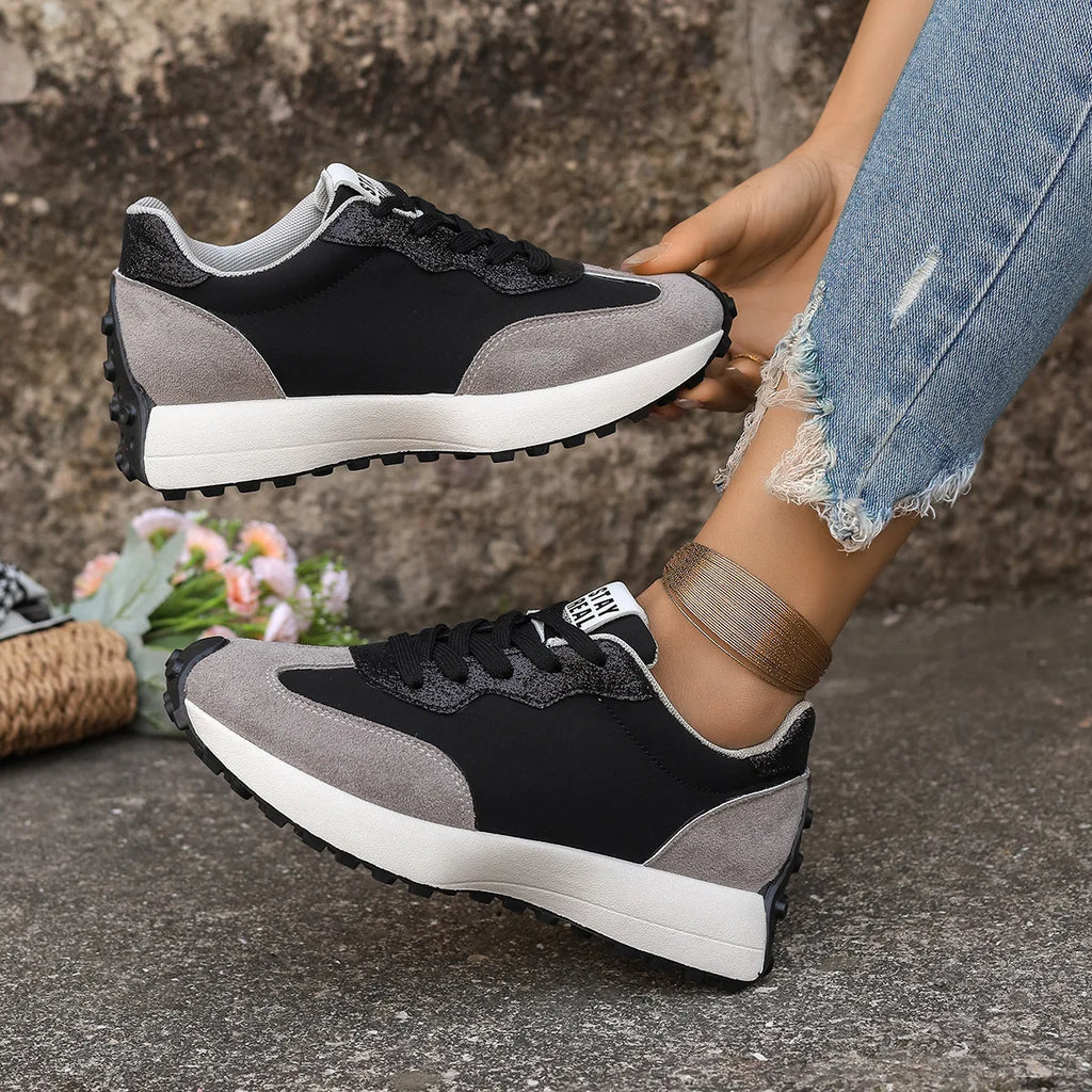 Women Sneakers Causal Walking Shoes Woman 2025 Autumn Fashion Lace Up Sports Platform Shoes Outdoor Non-slip Running Shoes