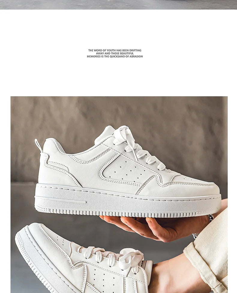 Men's New Breathable Sneakers, Versatile Thick-Soled White Sneakers, Sports Casual Sneakers, Running Shoes