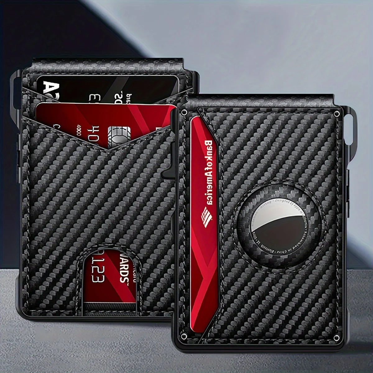 Men's Slim RFID Bifold Leather Wallet with Pop-up Aluminum Money Clip & Card Holder - Minimalist, Stylish, Secure