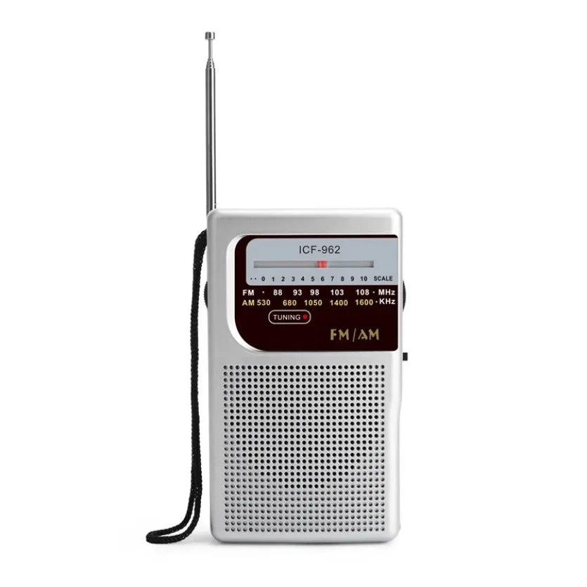 XIKCU ICF-962 Mini Radio FM- AM Battery Operated Portable Radio Best Reception Longest Lasting For Running Walking Home Soundbox