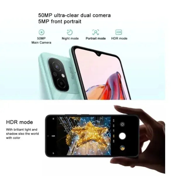 Original Xiaomi Redmi 12C 6GB 128GB 5000mAh High-capacity Battery Helio G85 Octa Core 50MP 6.71'' 4G Mobile Phone Global ROM