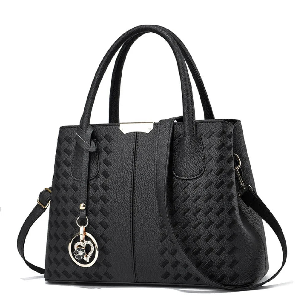 Versatile PU Leather Ladies Hand Bags Large Capacity Zipper Hand-Held Shoulder Bag Underarm Bags Women