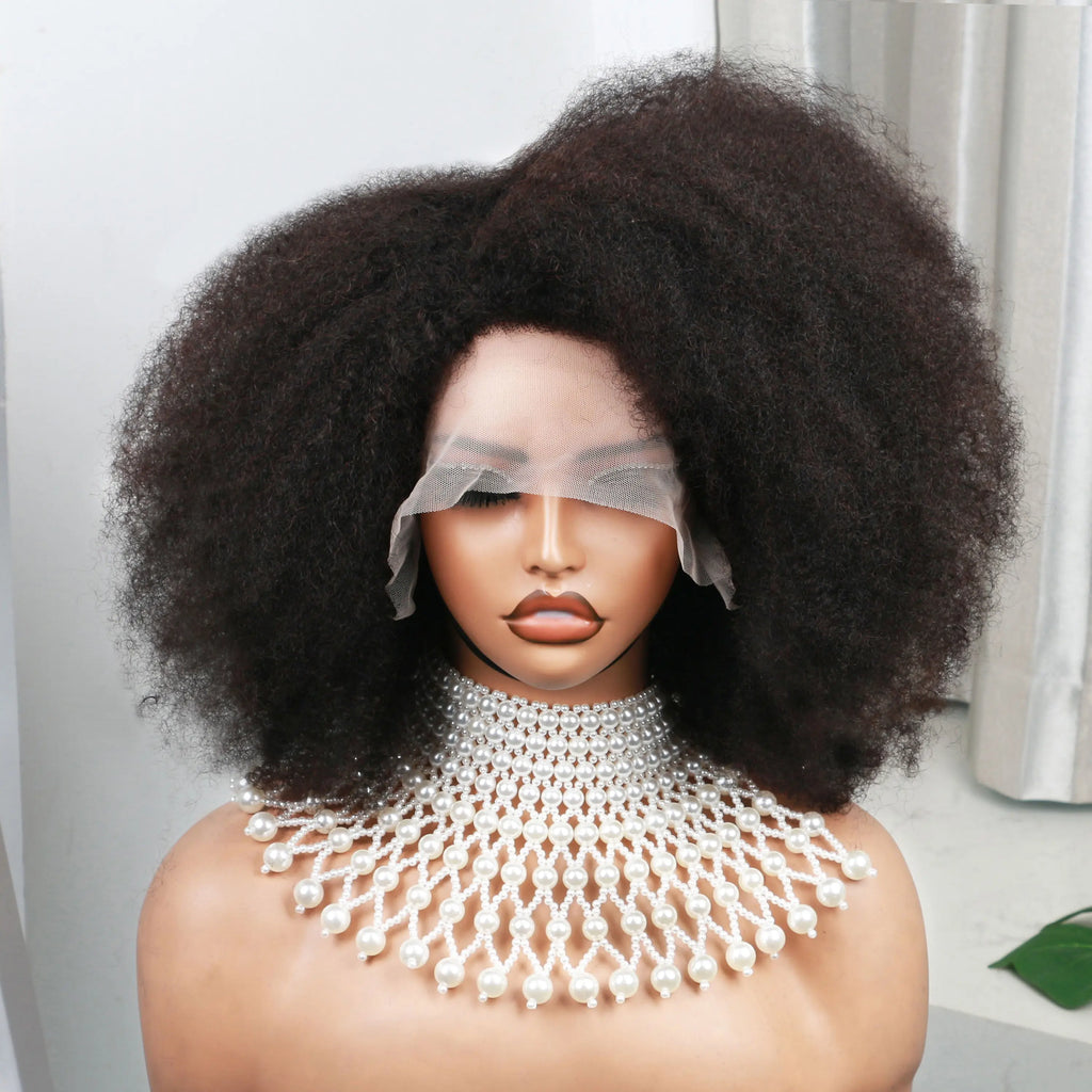 Afro Kinky Curly 13x4x2 T Part Lace Wigs Short Bob Wig 250 Density Human Hair Wigs Short Curly Afro Wigs for Woman