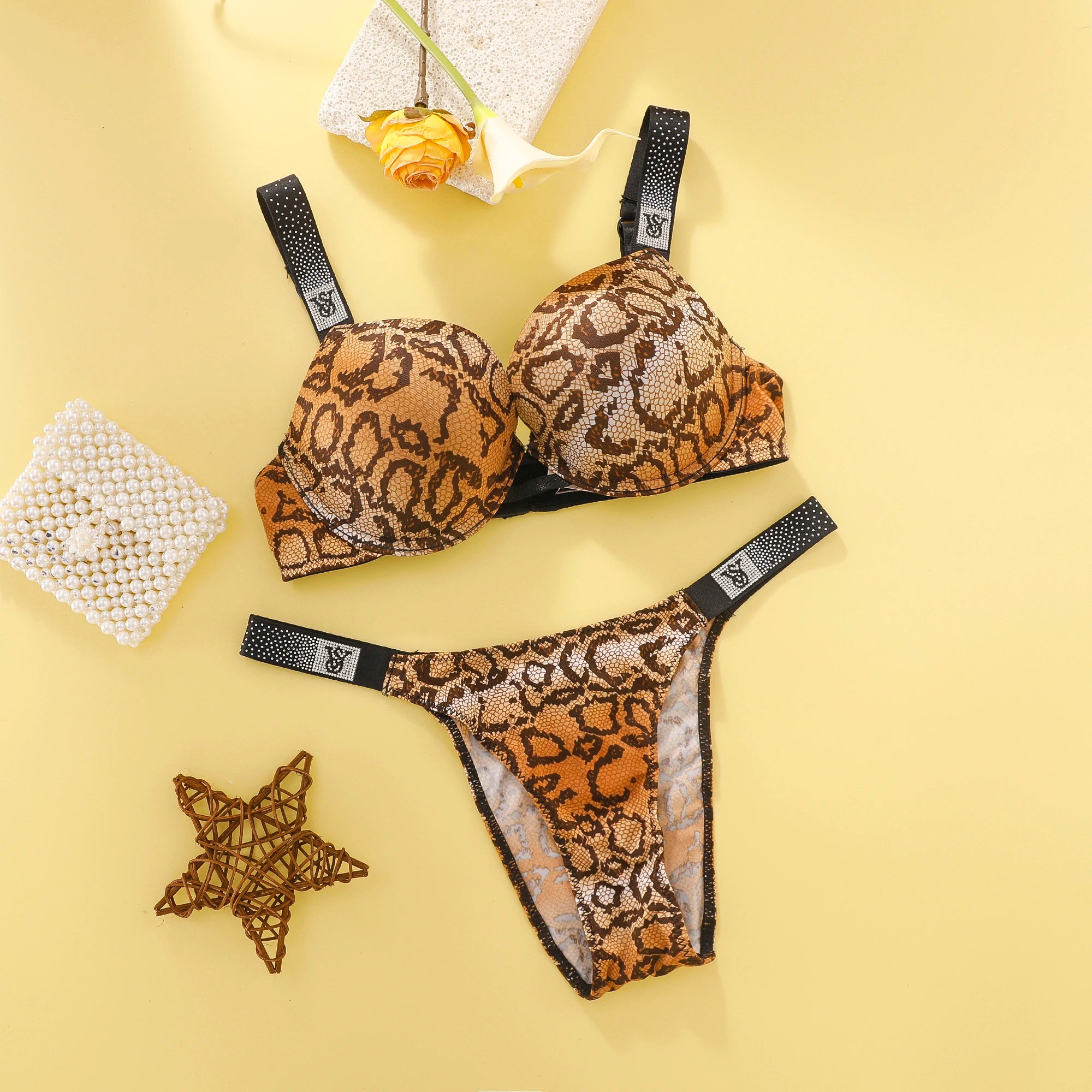 Victoria's Secret New Fashion Push Up Bra Panty Set Sexy Lace Lingerie Underwired Sleepwear Plus Size Women Underwear Set