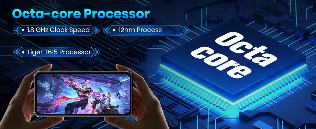 Fossibot [F114] 4G Smartphone 16GB(4+12) RAM 128GB ROM 5000mAh 18W Android 15 Unisoc T615 Ultra-thin Rugged Phone 4G 50MP