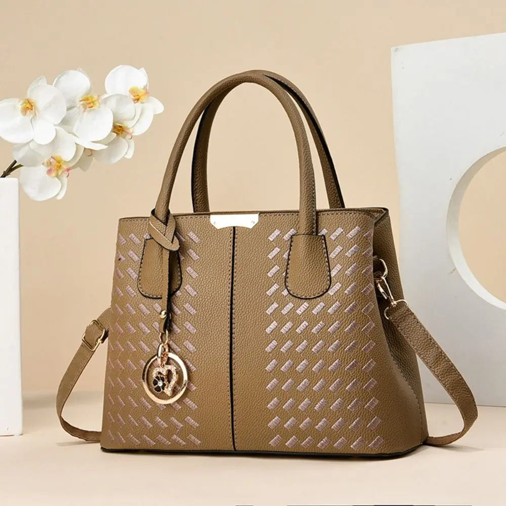 Versatile PU Leather Ladies Hand Bags Large Capacity Zipper Hand-Held Shoulder Bag Underarm Bags Women