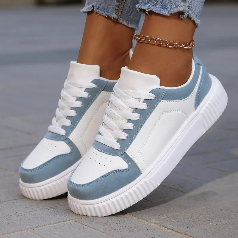 YRZL Women's Shoes Casual Vulcanize Shoes Ladies Classical Flats Walking Women's Sneakers Female PU Leather Sports Shoes Woman