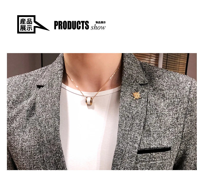 Men's Retro Casual Suit Jacket Blazers Business Formal Linen Suit Jacket High-quality Club Dress Formal Jacket Plus Size 4XL-M