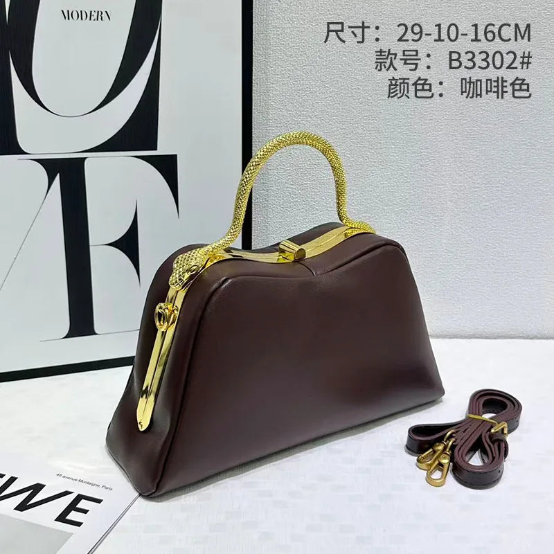 Luxury Designer Handbag for Women 2026 New Retro Commuter Clip Bag Ladies Crossbody Bag