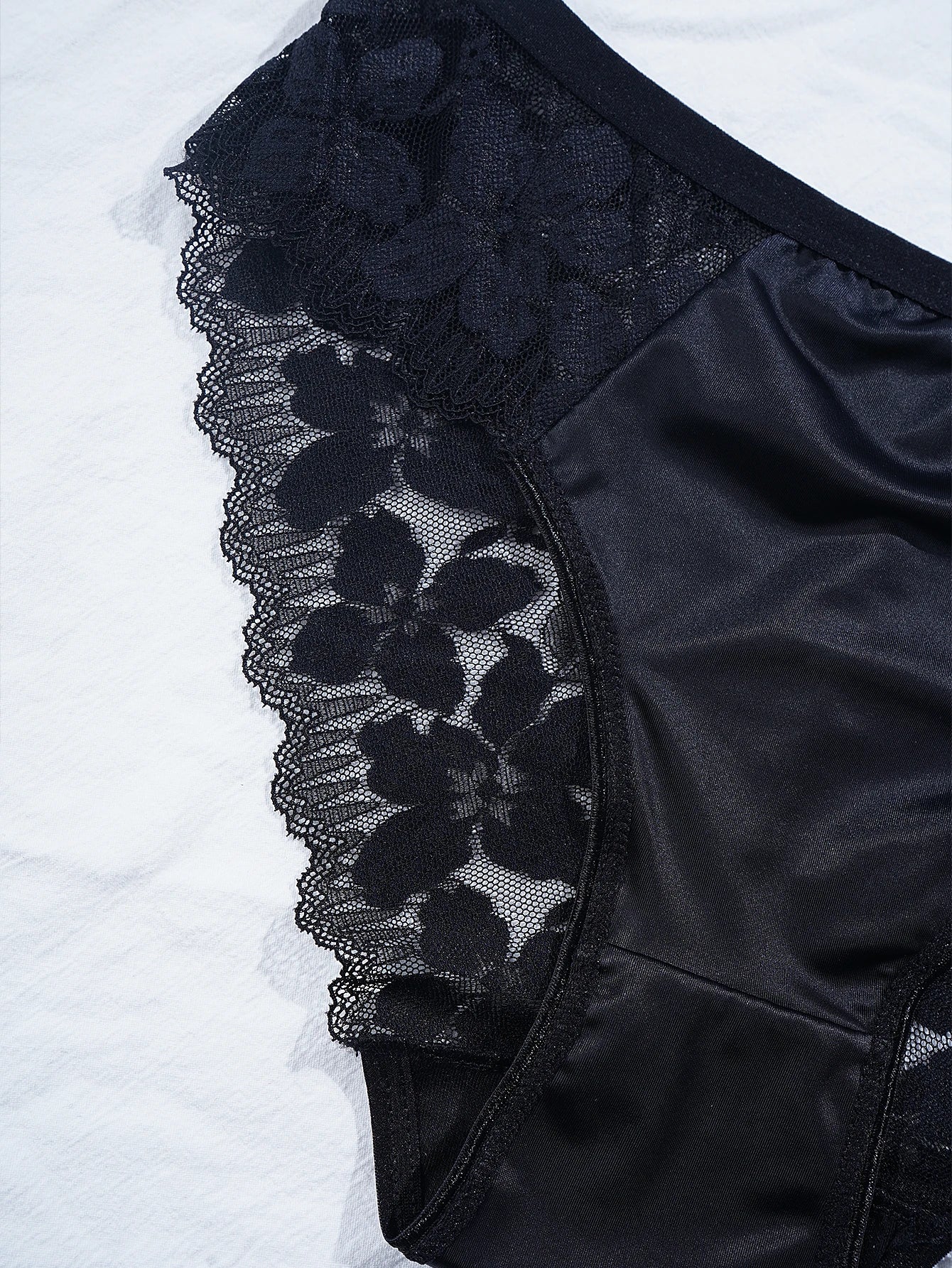 5PCS Women's Underwear Hollow Lace Embroidery Flower Sexy Panties Female Briefs High Quality Solid Color Underpants
