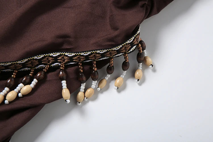 Kliou Sexy Fashion Dress Woman Metal Ring Halter Backless Sleeveless Beads Tassel Decoration Midnight Club Party Mini Bodycon