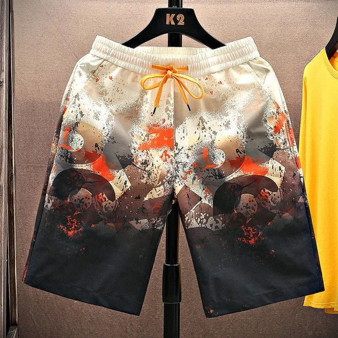 Shorts for Men Anime Graphic Board Man Short Pants Beach in Bulk with Ice Elastic Personalizate Fashion Streetwear New Pant 2025