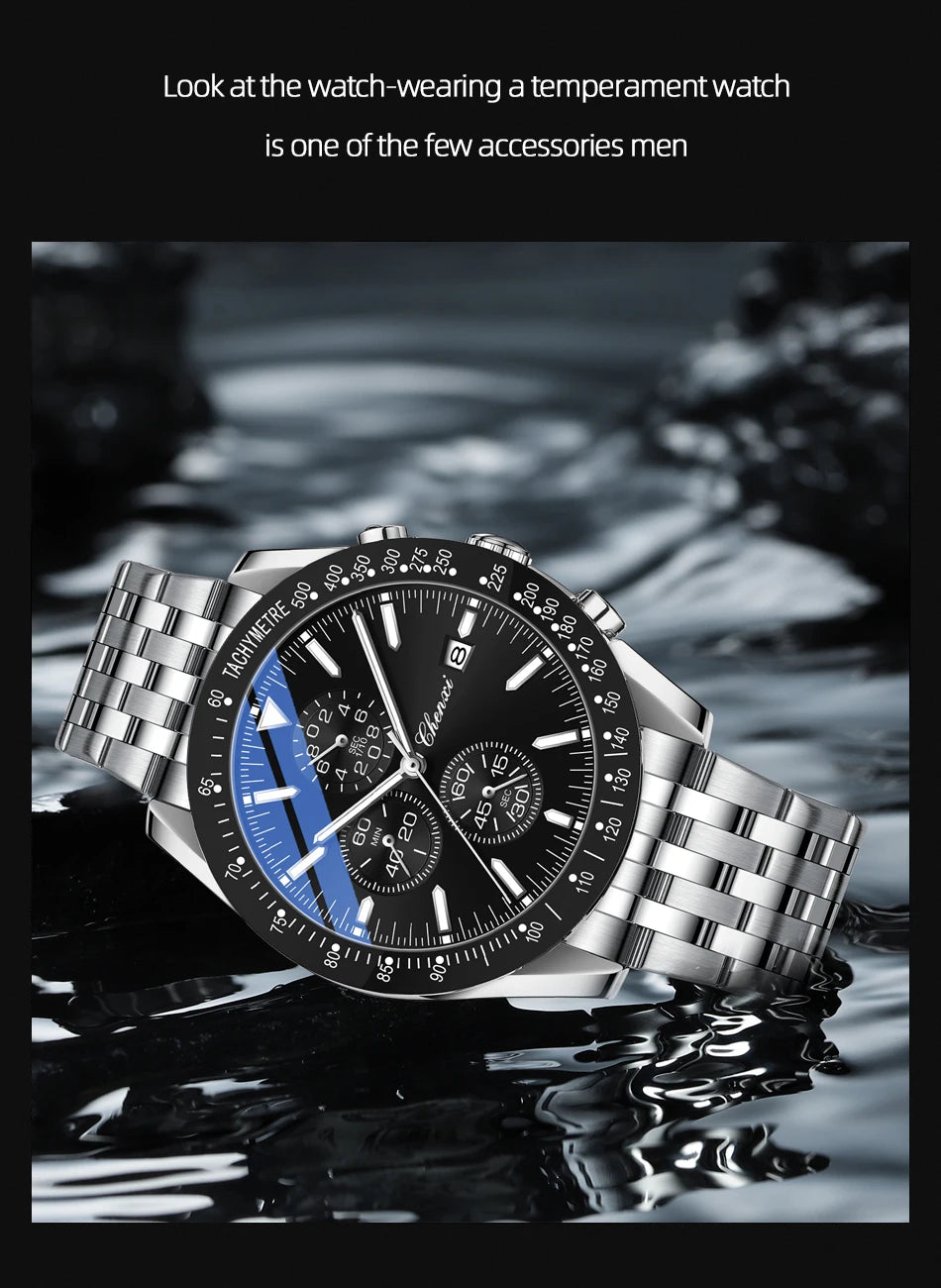 CHENXI Top Luxury Brand Men's Quartz Watch Series Waterproof Stainless Steel Elegant Wristwatch Classic Design for Gentlemen