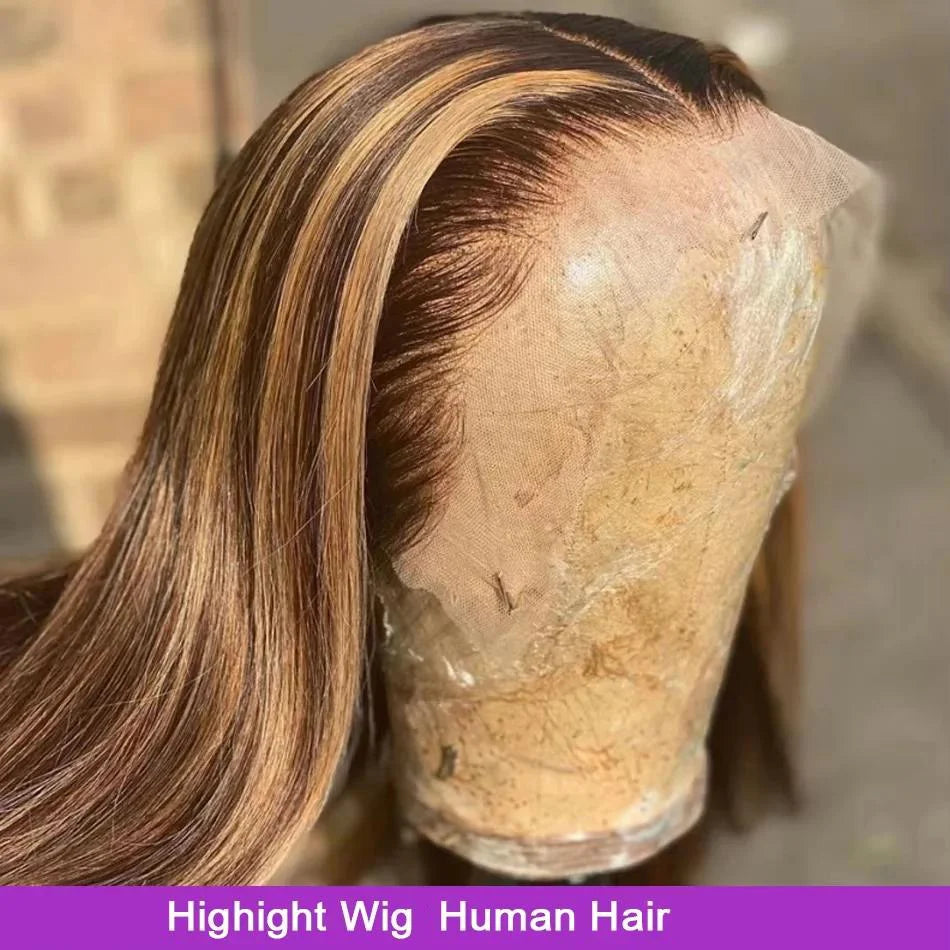 Melodie 30 40 Inch Highlight Wigs Human Hair Honey Blonde Colored Straight 13x6 Lace Frontal Wig 220% Brazilian Hair For Women