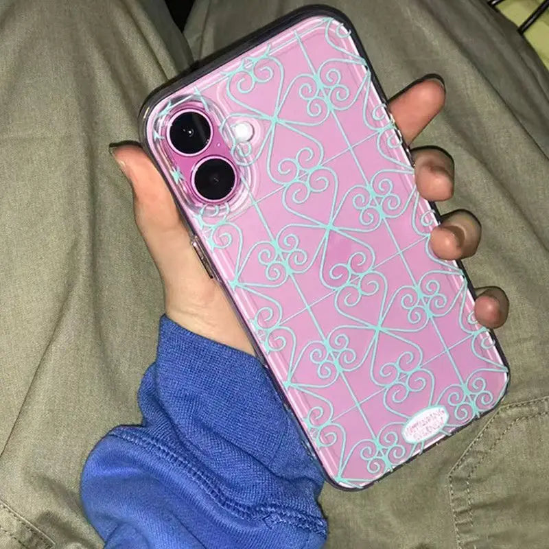 Green Line Pattern Phone Case For iPhone 17 Pro Max Air X XR XS Max 7 8 Plus 16 15 14 13 12 11 Transparent Soft Back Cover Y2K