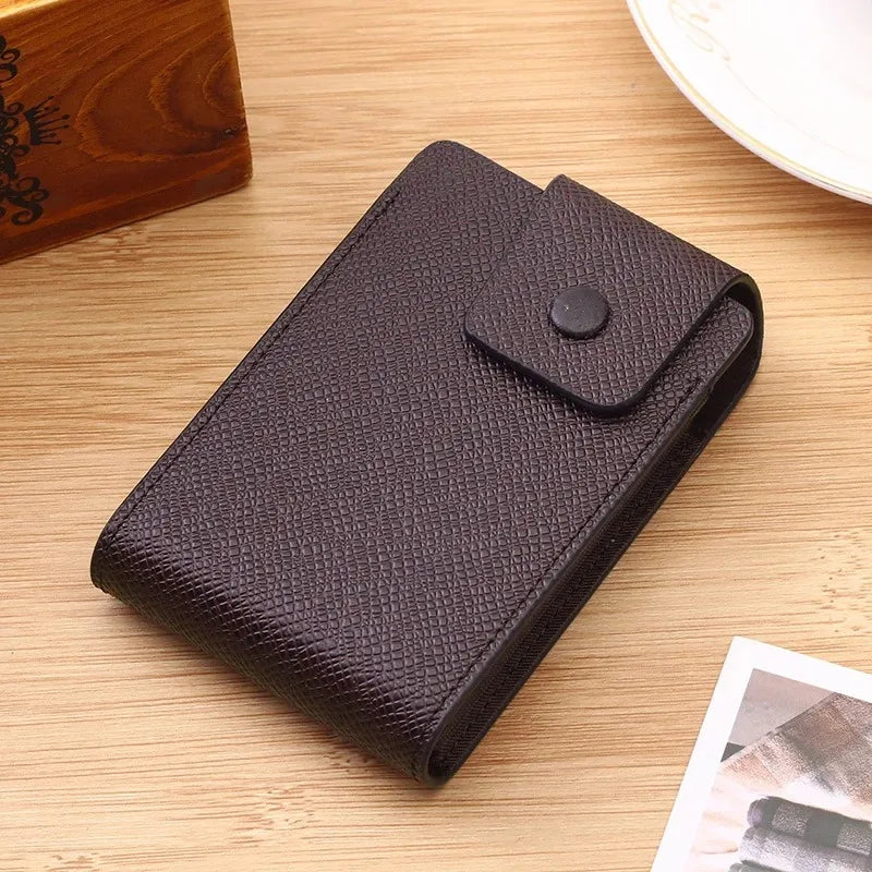 New PU Leather Men Wallet Credit Cards Bank Card Change Holder Fashion Casual Business Mini Multifunctional Buckle Purse Pocket