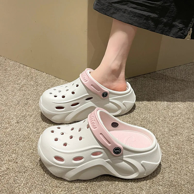 Chunky Platform Clogs Sandals Women 2024 Summer Soft Thick Bottom Beach Garden Shoes Woman Slide Non Slip Eva Wedge Slippers