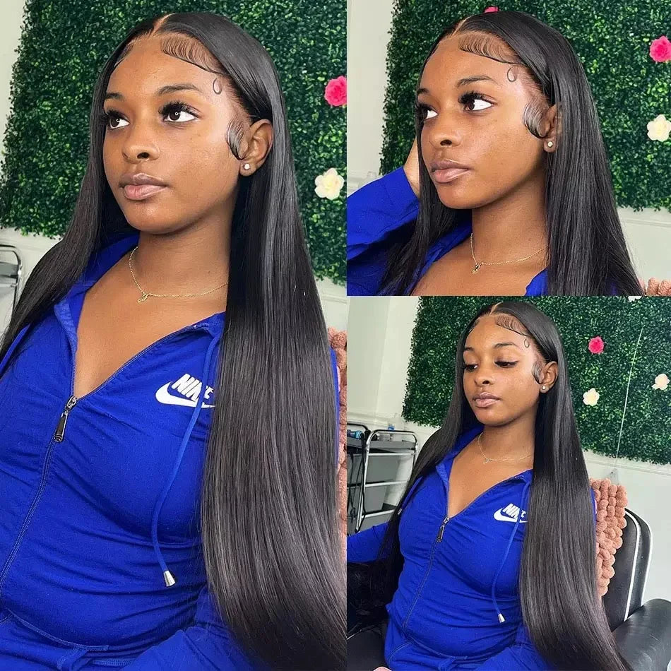 Peruvian Hair Bone Straight 13x4 Transparent Lace Frontal Virgin Natural Color Human Hair Wig 4x4 Lace Front Wig For Black Women