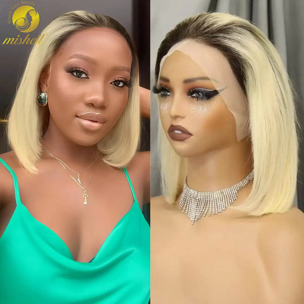 Pink Bob Wig Human Hair Wigs 250% 13x4 Transparent Lace Front Double Drawn Bone Straight Colored Bob Wigs for Black Women