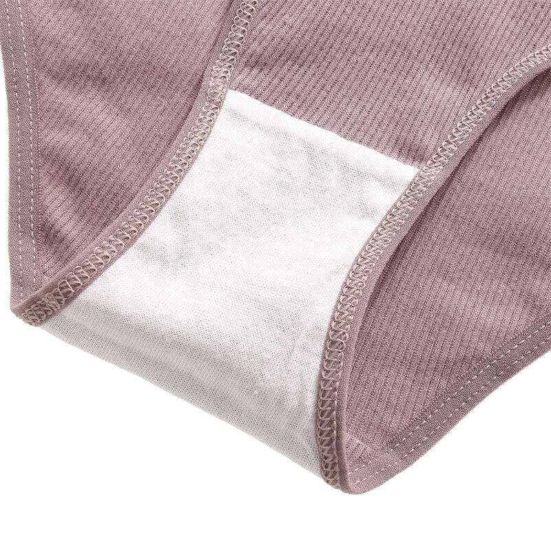 FINETOO 6Pcs Women Cotton Panties M-2XL Striped Underwear Letter Belt Briefs Female Low Waist Lingerie Stretchy Solid Lingerie