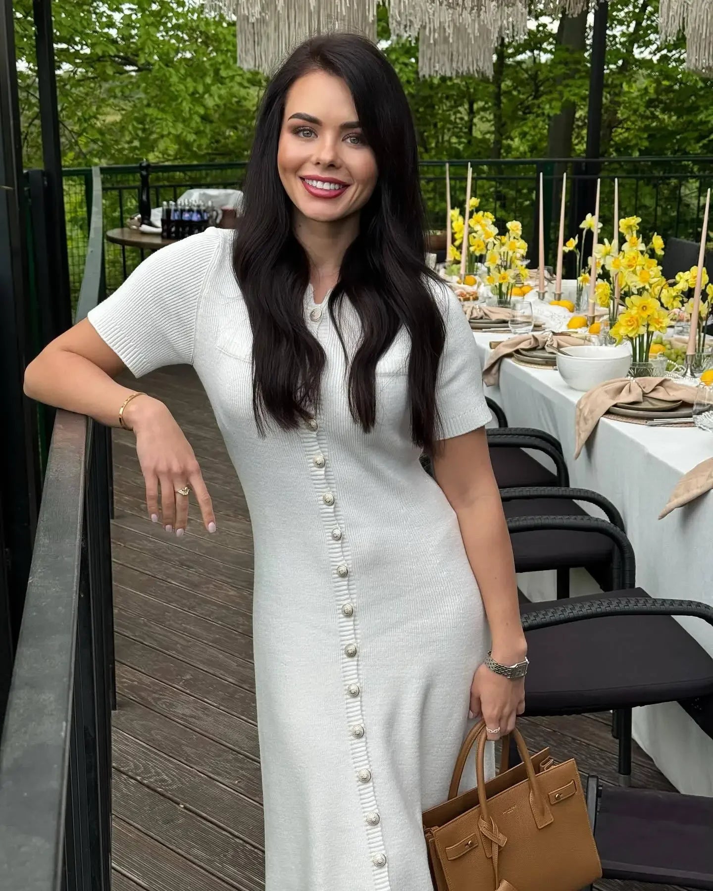 TARUXY White Elegant Knit Maxi Dress For Women Short Sleeve Ribbed Slim High Waist Cardigan Dress Female Knit Dress 2025 Summer