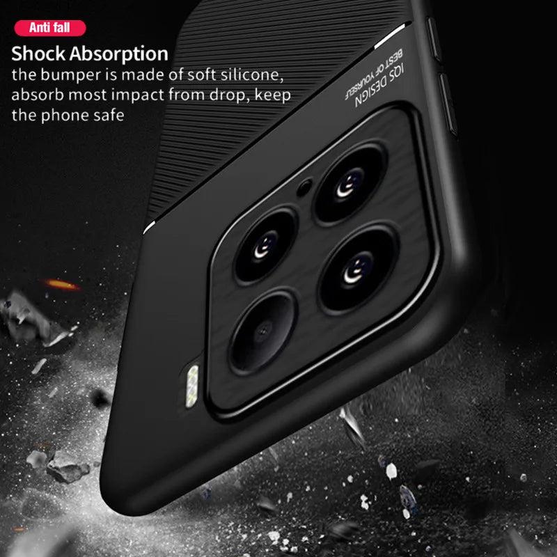 Rugged Protective Cover For Xiaomi 15T 15 Case For Xiaomi 14T Pro Mi 14 Built-in Car Magnetic Holder Phone Coque Fundas Capa