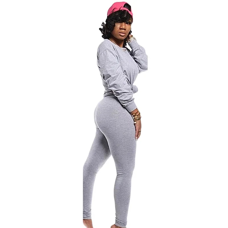 two piece set women 2 piece set stacked leggings clothes for women outfits stacked pants tracksuit female fall clothes 2024