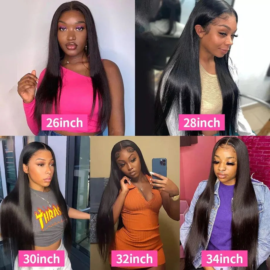 Peruvian Hair Bone Straight 13x4 Transparent Lace Frontal Virgin Natural Color Human Hair Wig 4x4 Lace Front Wig For Black Women