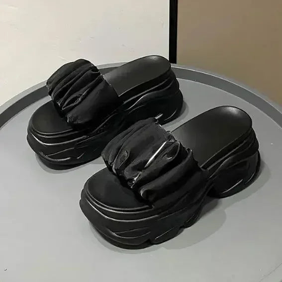 NEW Women Summer Chunky Sandal Platform Slipper 9CM High Heels Ladies Hollow Out Slides Beach Flip-Flop Woman Sandalias De Mujer