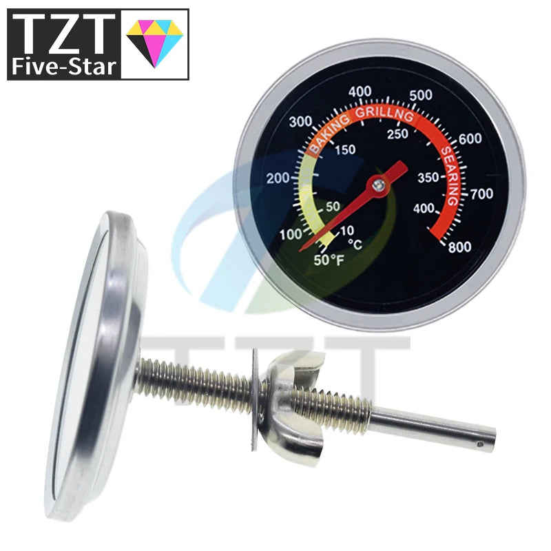 GREATZT 60mm Stainless Steel Pizza Oven Thermometer Baking Food Meat 10-400 Degrees Celsius Grill Barbecue Stove Thermograph