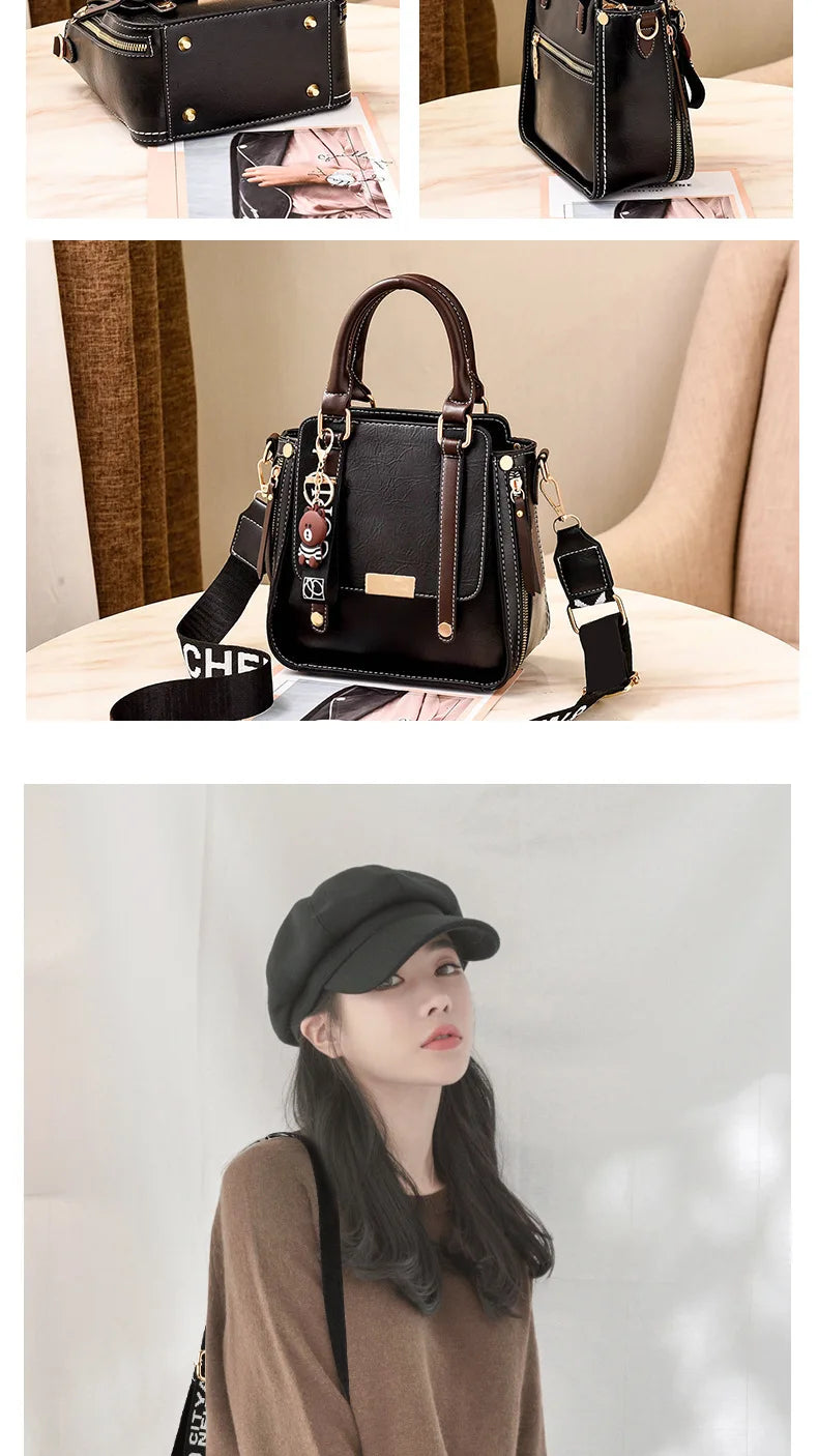 Women's Handbag Simple Casual Fashionable Retro Single Shoulder Crossbody Bag Versatile Large Capacity Shoulder Bag