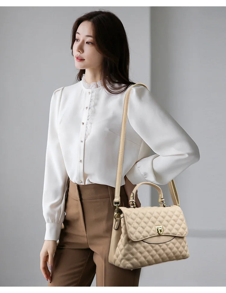 Fashionable Urban Women's Handbag 2025 Spring Season PU Material Medium Size Zipper Opening Soft Tote Bag Single Shoulder Bag
