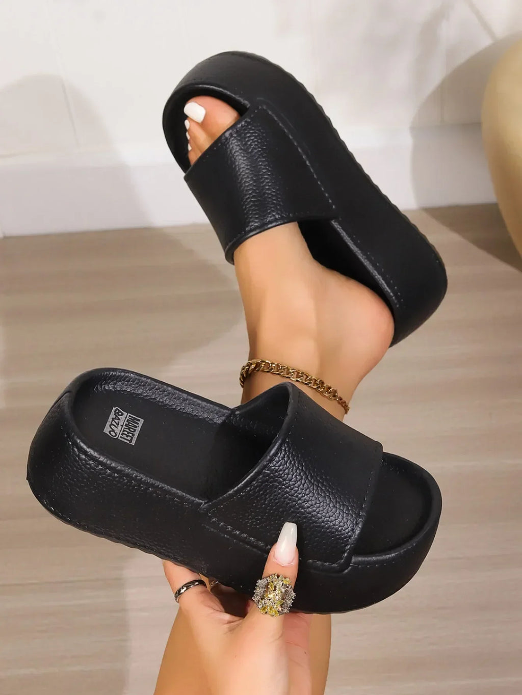 Chunky Platform Sandals Women Fashion Black EVA Wedge Slippers for Woman 2024 Summer Thick Bottom Slides Women Sandals
