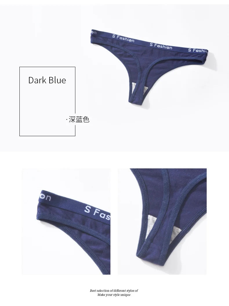 T-back Thongs Women Sexy Mini Briefs Seamless Underwear Low Rise G-string Cotton Underpants Breathable Lingerie Bikini Trunks