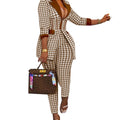 Sexy Two Piece Suit for Women Blazer and Pants Set Print Long Sleeves Coats and Trousers Streetwear Female Autumn Winter 2026