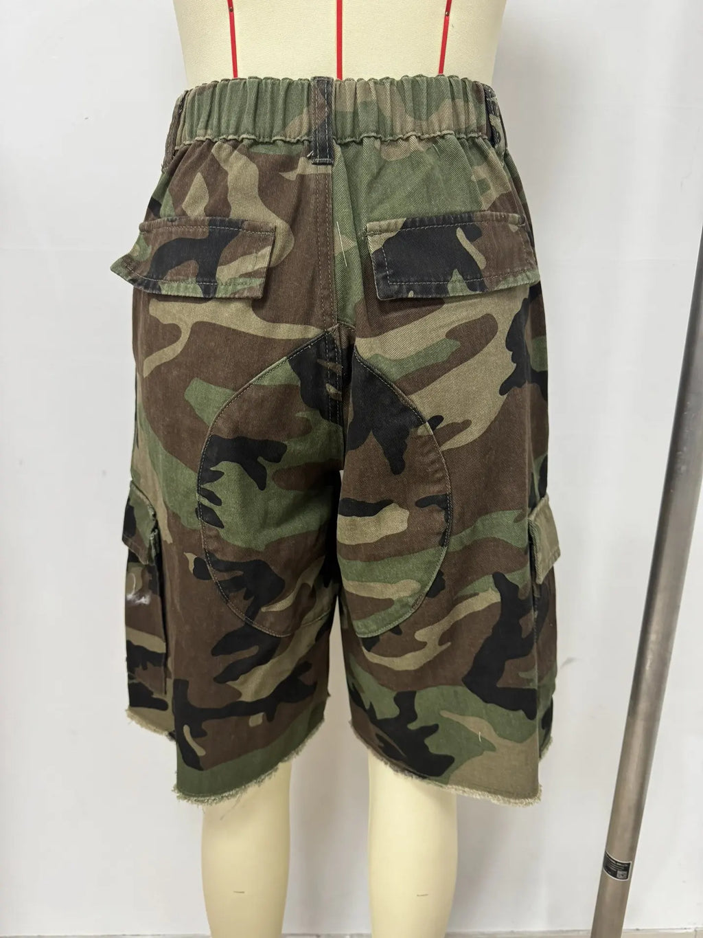 Women Camouflage Shorts Pants Cargo Trousers Knee Lenth Mid Waist Zipper Straight Loose Fit Y2k Streetwear Casual 2026 Summer