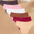 FINETOO 6Pcs/Set Women Cotton Panties Floral Lace Intimate Underwears M-XXL Trendy Patchwork Lace Briefs Female Soft Underpants