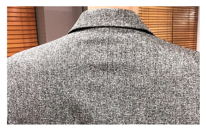 Men's Retro Casual Suit Jacket Blazers Business Formal Linen Suit Jacket High-quality Club Dress Formal Jacket Plus Size 4XL-M